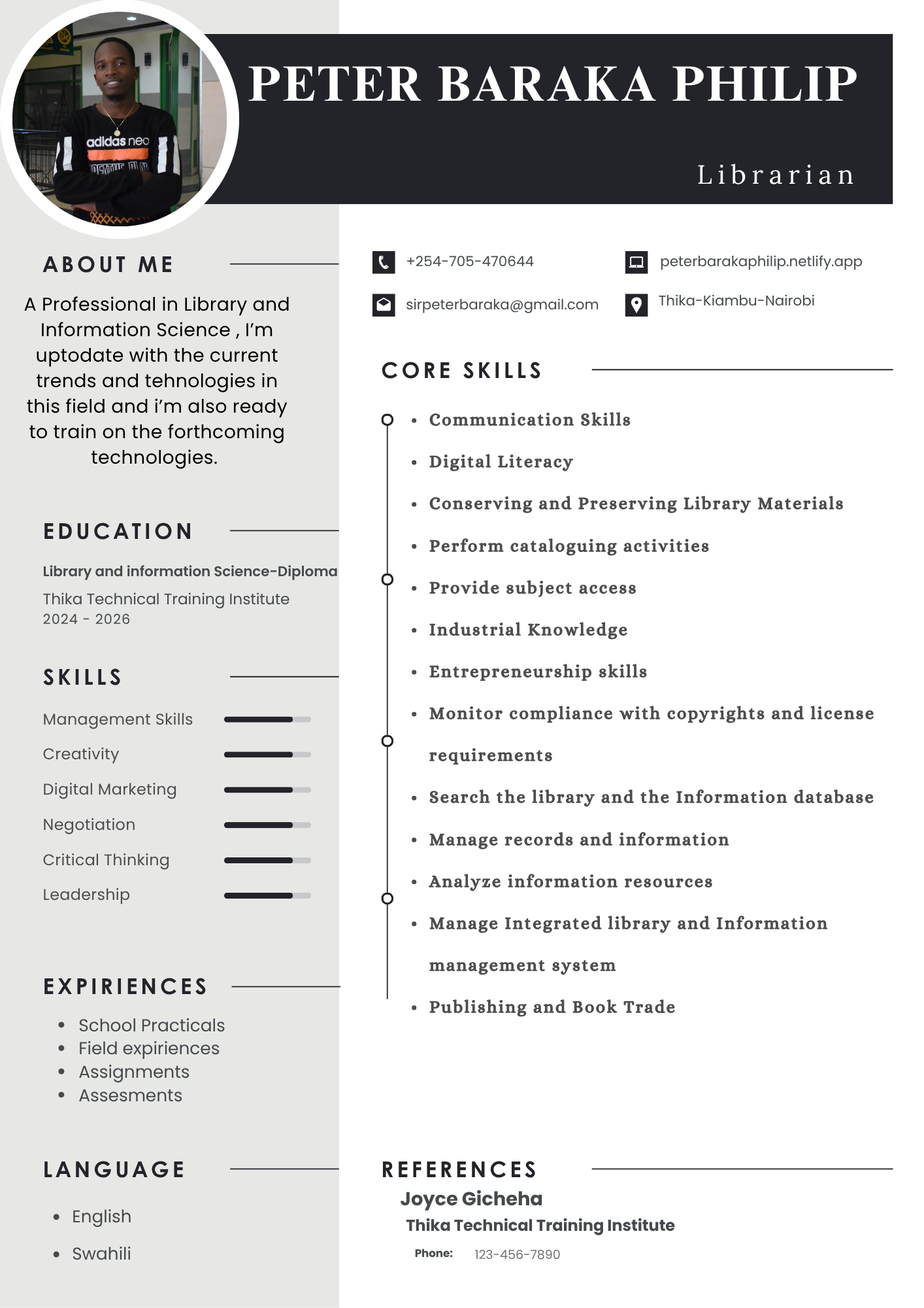 Librarian CV