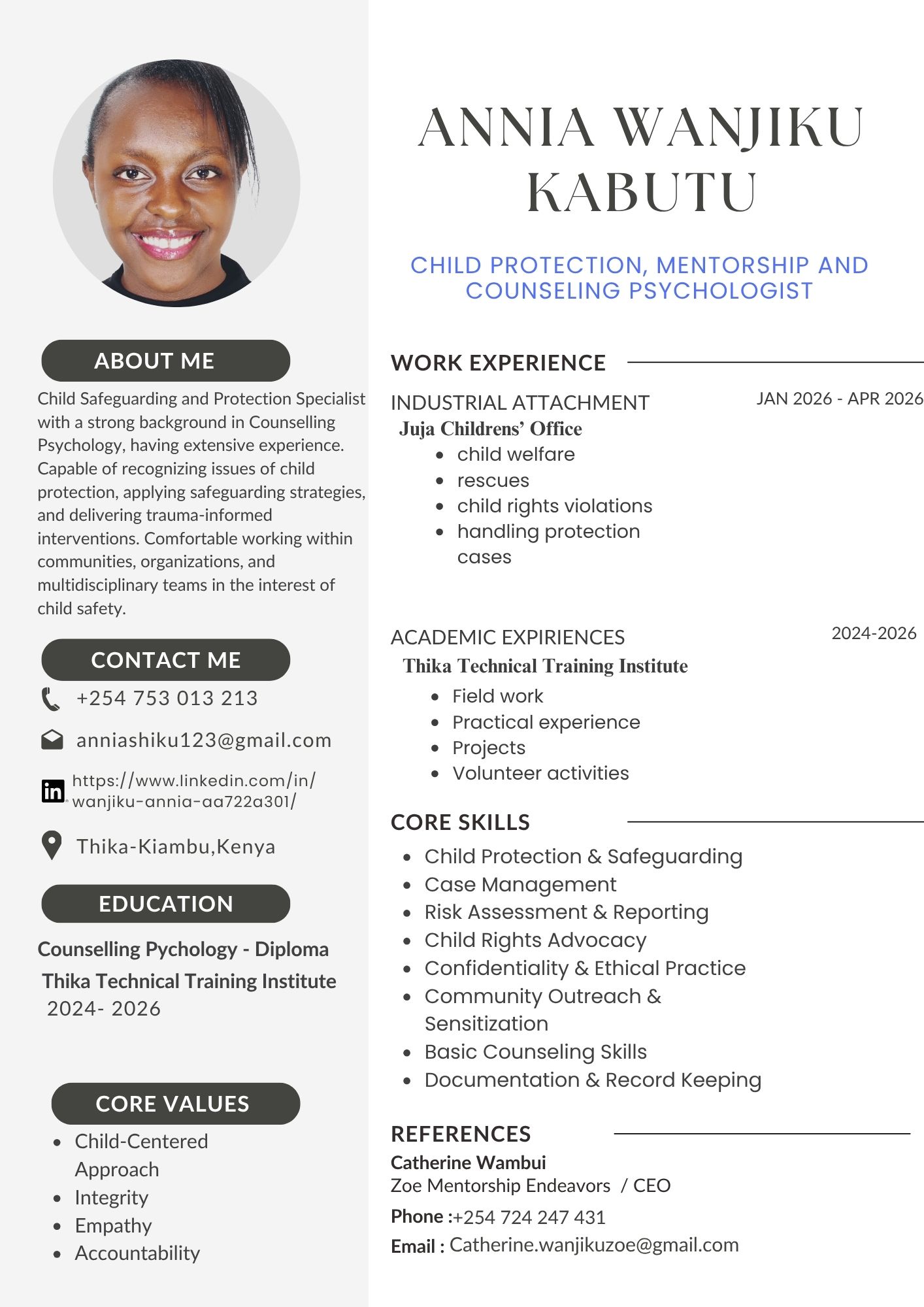 Psychologist CV